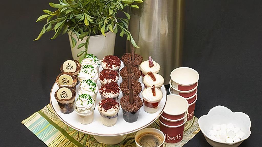 Assorted Parfaits · 10 pieces. May contain Red Velvet, Key lime, Guava and Cheese, Tiramisu, Chocolate Mousse, Montego.