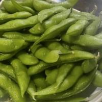 Edamame · Steamed soybean pods.