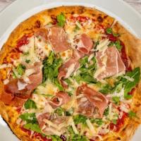 Parma Gourmet Pizza · Prosciutto di Parma, arugula and shaved Parmesan cheese. Neapolitan crust.