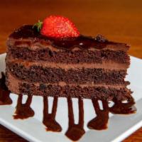 Chocolate Cake · Chocolate layer cake filled with a reach chocolate cream.