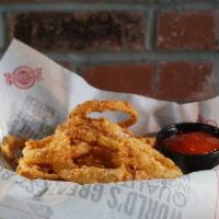 Onion Rings · Condiments delivered on the side.