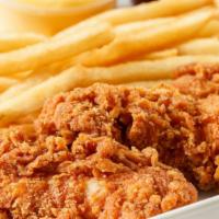 Chicken Tenders Meal Combo X9 · 9 large chicken tenders served with seasoned french fries and choice of sauce