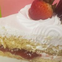 Tres Leches Strawberry Merengue  · Delicious Soft Tres Leches Cake with Strawberry filling