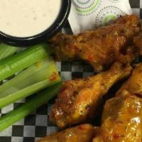 20 Piece Wings Combo · Served with 1 side dish and medium drink and bleu cheese or ranch dressing.
