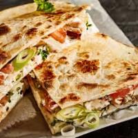Quesadilla Choice · Served with Sour Cream, Pico de Gallo, with Chips.