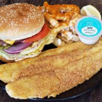 2 Piece Fish And Meal Combo · Choice of Catfish, Tilapia, or Whiting with a choice of a Meal and a side