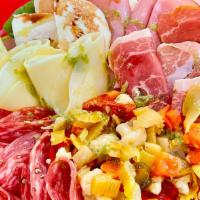 Kisses Antipasto Salad · A choice of three deli meats and one choice of cheese. With choice of dressing.