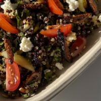 Quinoa Salad · Not your normal quinoa salad. Figs, pumpkin seeds, kale, cherry tomatoes, Greek feta cheese,...