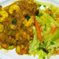 Curried Shrimp · shrimp with curry and white rice
