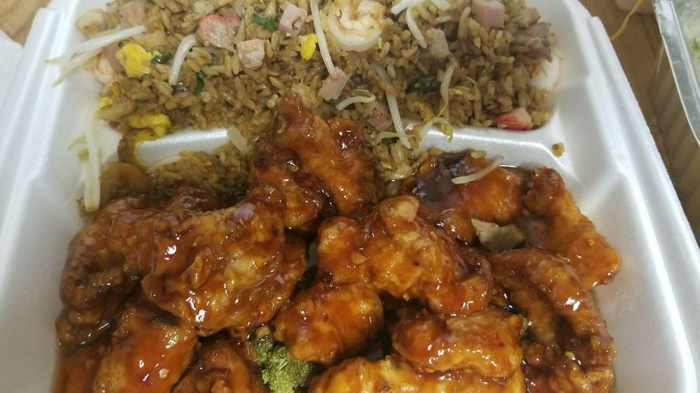 General Tso'S Chicken · Hot and spicy. Deep fried chicken in sweet and spicy sauce with broccoli. Served with white rice.