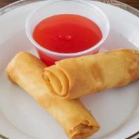 Spring Roll (2Pc) · Stuffed with mixed vegetables in a thin crispy rice shell.