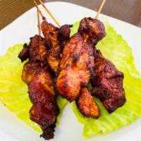 Chicken On A Stick (3Pc) · Chicken marinated in teriyaki sauce and fried.
