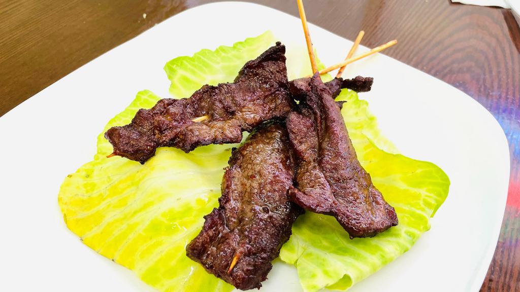 Beef On A Stick (3Pc) · Beef marinated in teriyaki sauce and fried.