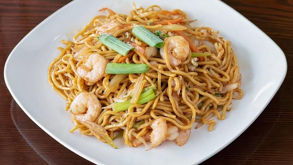 Shrimp Lo Mein · Sauteed soft yellow noodle with shrimp, Napa and scallion in savory sauce.