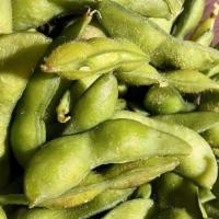 Edamame · Steamed soy bean pods.