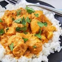 Curry Chicken · Served with Rice
