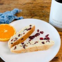 Coffee + 2Pc. Og Biscotti · Two Pieces of our  Signature Cranraisin and Orange 