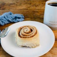 Coffee + Cinnamon Roll · Our Delicious Cinnamon Roll and a cup of our Single Origin Guatemalan Coffee (12 oz)