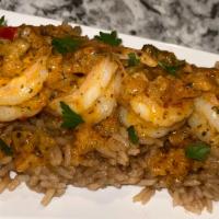 Sauteed Shrimp · Sauteed shrimp over rice comes with two sides 
Add your choice of sides to the special instr...