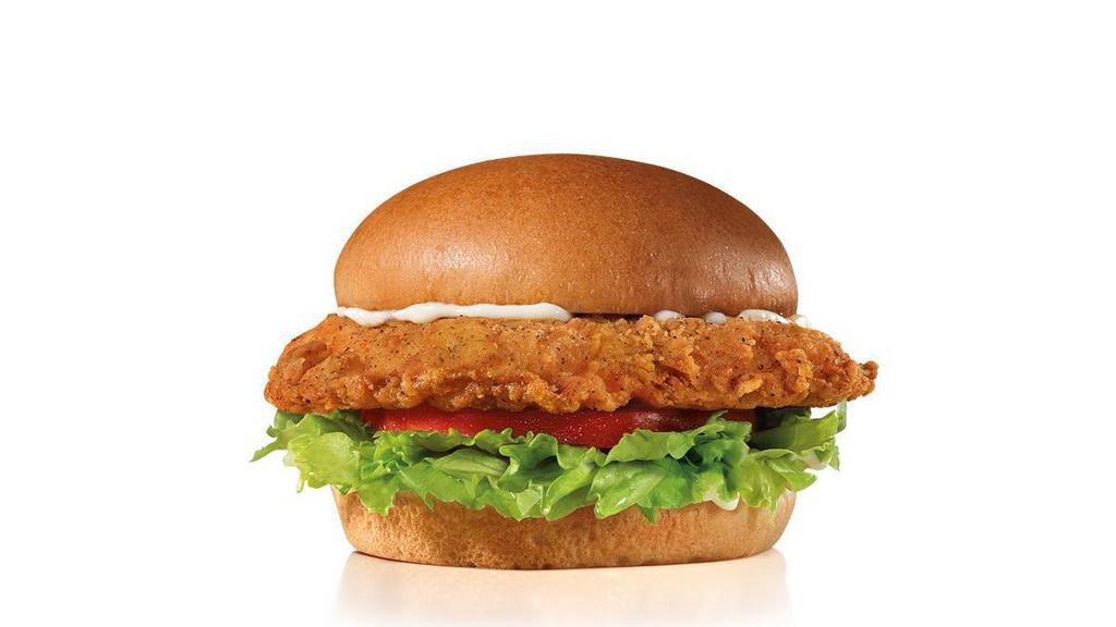 The Big Chicken Fillet Sandwich Combo · A crispy chicken fillet topped with lettuce, tomato, and mayonnaise on a potato bun.