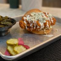 “Up- North” Chicken Sandwich · 8 oz marinated chicken breast fried, tossed in soul Buffalo sauce, topped with ranch dressin...
