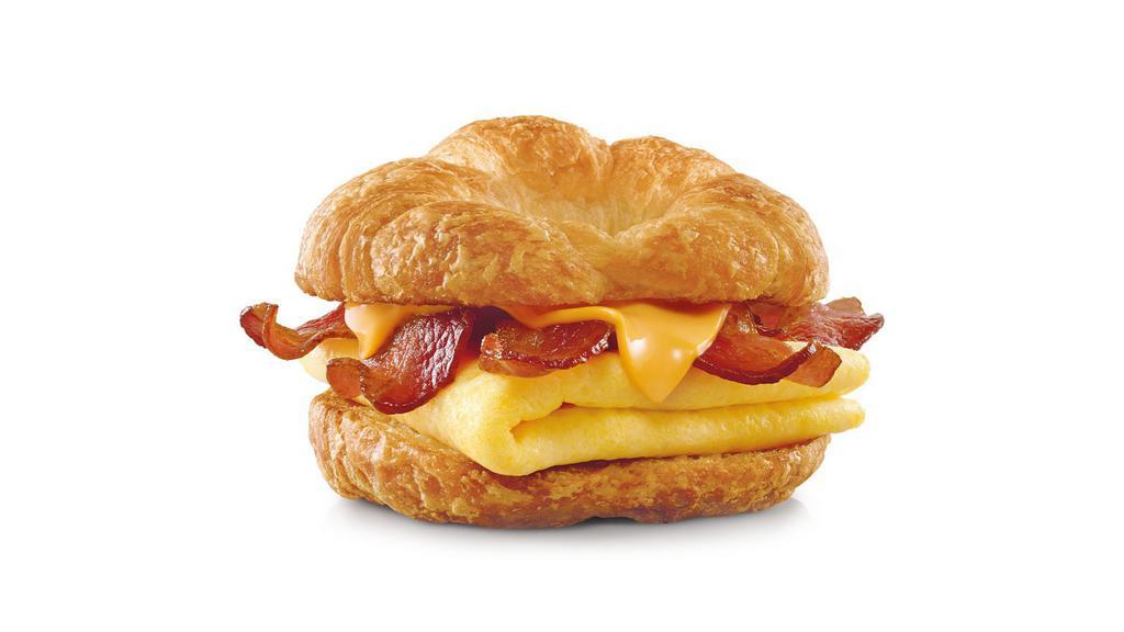 Croissonic™ Breakfast Sandwich · Fluffy egg, melted American cheese, and your choice of meat on a soft, buttery croissant.