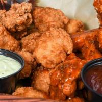 10 Wing Combo · 5 Bone in Wings and 5 Boneless tenders with your choice of sauce. The best of both worlds!