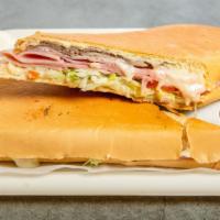 Super Special Sandwich · Favorite. Lettuce, tomato, ham, chopped ham, pork, roast beef, garlic sauce, and cheese.