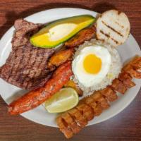 Bandeja Paisa · Colombian platter. Served with a side salad.