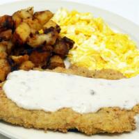 2 Eggs And Country Fried Steak · *Consuming raw or undercooked meats, poultry, seafood, shellfish or eggs may increase your r...