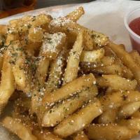 Parmesan Fries · Crispy fries tossed with herbs & parmesan cheese