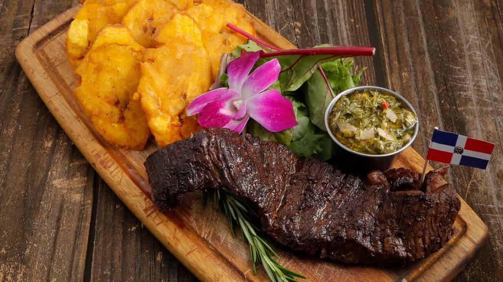 Churrasco A La Plancha · Served with two sides.