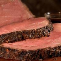 Classic Prime Rib · Slow-roasted with an herb crust. Served with au jus and hand-carved to order. Served with tw...