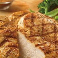 Grilled Chicken On The Barbie · Seasoned and grilled chicken breast with our signature BBQ sauce.Served with two freshly mad...
