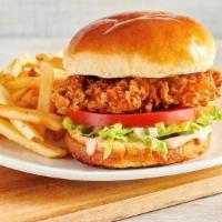 New! Bloomin' Fried Chicken Sandwich · Hand battered in our Bloomin' Onion® seasoning,
fried then drizzled with our spicy signature...