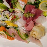 Glory Road Combo · Chefs choice of nine pieces assorted fresh sashimi, five pieces of nigiri sushi, and Califor...
