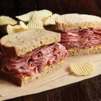 Hot Pastrami Sandwich (Manager'S Special) · A half sandwich served with your choice of a cup of soup, fresh fruit or Mac & Cheese. Name ...