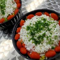 Greek Salad · Roman Lettuce, cucumber, tomato, onion, black olives, feta cheese.