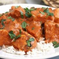 Chicken Tikka · Chicken breasts marinated in special sauce made with yogurt, lemon juice, grilled over charc...