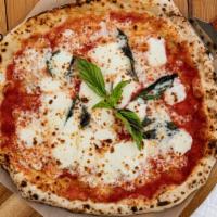 Margherita · 12-inch pie. San Marzano tomato sauce, fresh mozzarella, basil.