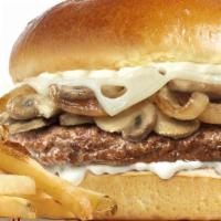 Route 66 · Swiss cheese, grilled mushrooms, caramelized onions, and mayonnaise. Certified Angus Beef an...