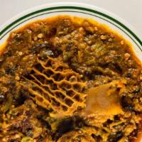 Okra Soup · Okra soup served with beef, chicken, or fish. Served with pounded yam, plantain fufu, banku,...