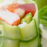 Kc Roll (6 Pieces) · Cucumber roll, Salmon, Kani, avocado