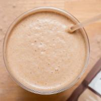 Peanut Cacao · Peanut butter, banana, cacao, almond milk.