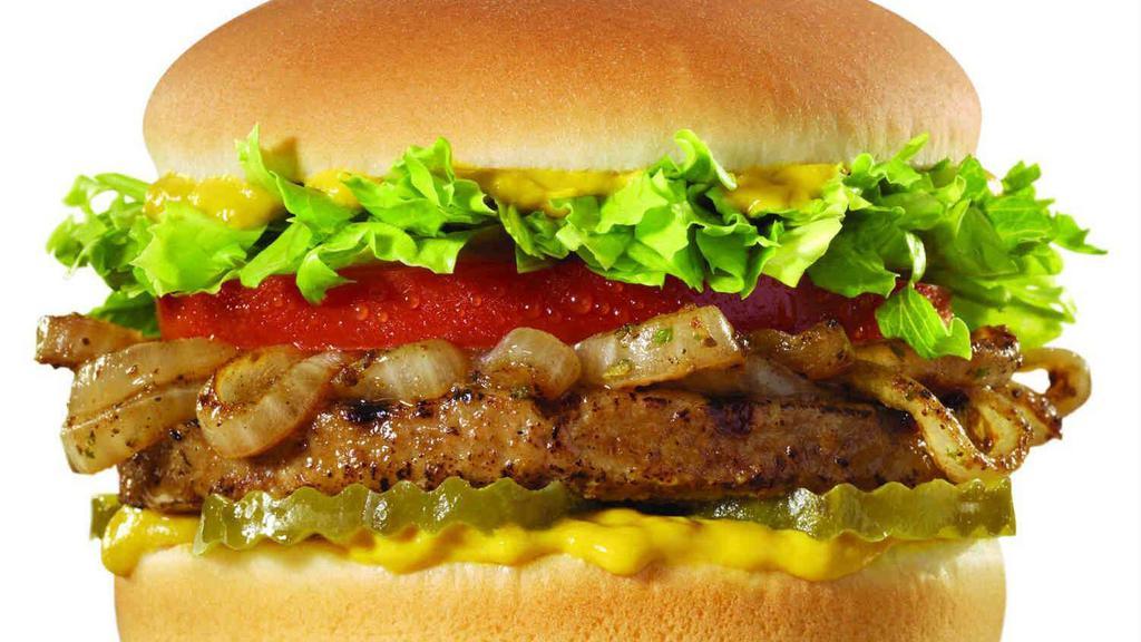 Streamliner® Veggie Burger · 100% soy Boca® burger patty burger with caramelized onions, lettuce, tomato, pickles, and mustard on a wheat bun. 340 cal.
