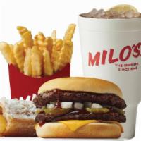 Mega Meal · Milo's Original Double Cheeseburger with Milo's sauce, onions, and pickles. Includes: Mega F...