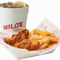 Tenders (2Pcs) Combo · Includes: regular fries and small drink.