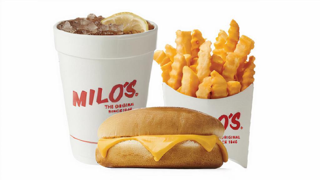 Toasted Cheese Combo · Includes: regular fries and small drink.