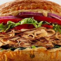 Fiesta-Style Sandwich · CHOICE OF: smoked turkey | ham | chicken | roast beef. COMES WITH: cheese | olives | roasted...