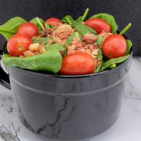 Spinach And Bacon Salad · Fresh spinach, cherry tomatoes, bacon